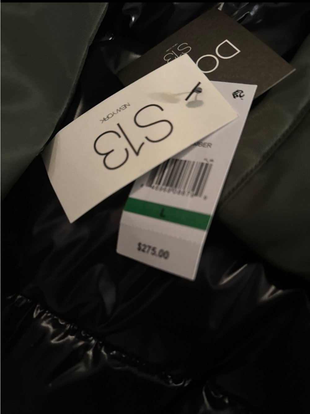 S13 New York Women's Quilted Puffer Jacket in Black and Olive